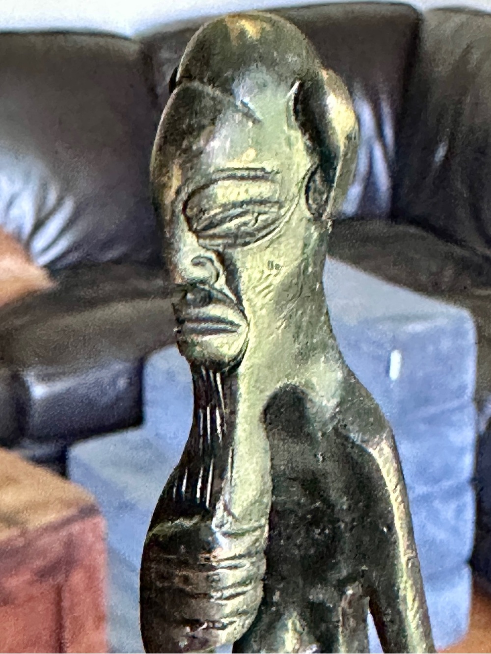 Handcrafted Bronze Tribal Figurine - 27” High